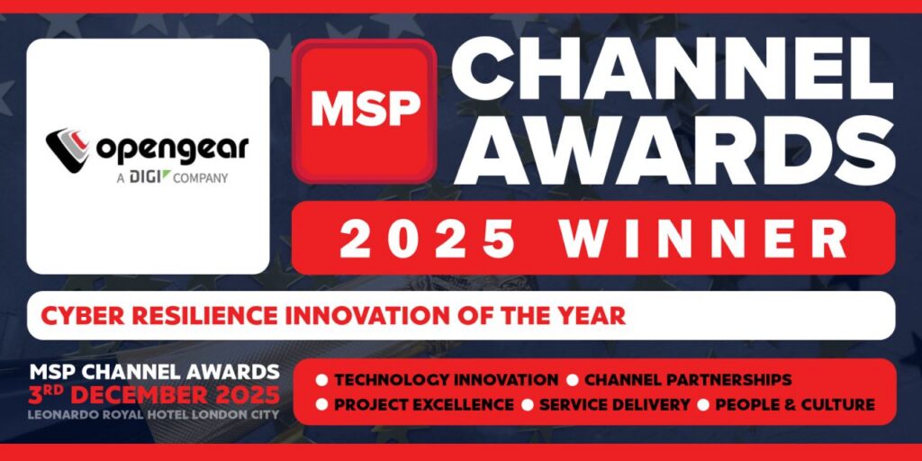 Opengear's channel award 2025 banner
