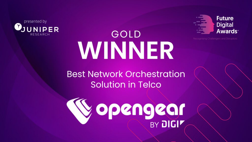 Opengear's Gold Winner: Best Network Orchestration Solution in Telco banner.